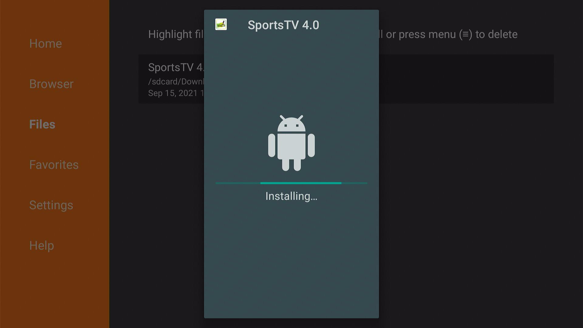 Install Sports TV MOD on Firestick Step 17