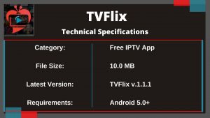 TVFlix Technical Specifications