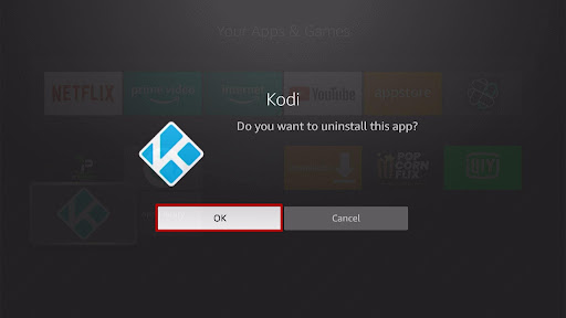 Uninstalling Kodi Using App Options on FireStick 6