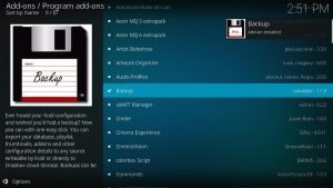 Backup and Restore on Kodi Step 1.8