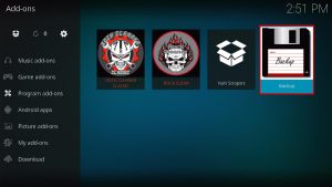 Backup and Restore on Kodi Step 1.10