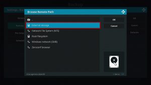 Backup and Restore on Kodi Step 2.5