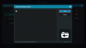 Backup and Restore on Kodi Step 2.7