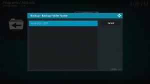 Backup and Restore on Kodi Step 2.10
