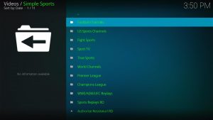 Simple Sports Kodi Addon 25