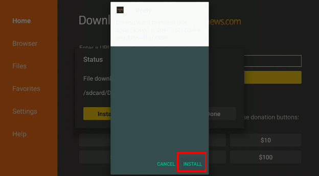 Install Veely APK on Firestick Step 15