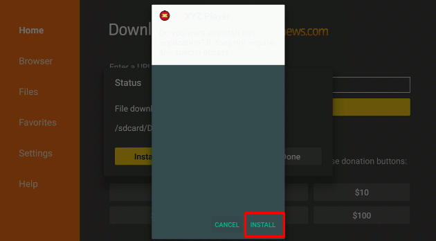 Install XYZ Player APK on Firestick Step 15