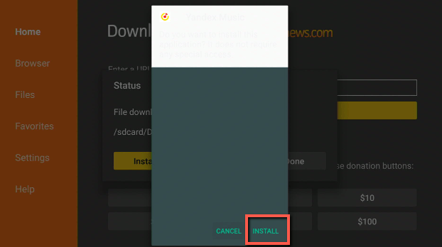 Yandex Music install