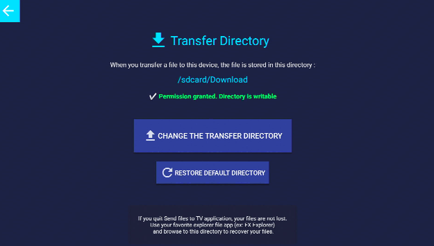 Send Files to TV app