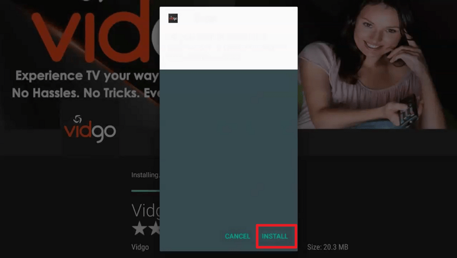 Install the Vidgo TV App
