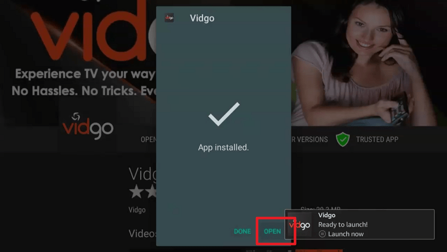 Install the Vidgo TV App