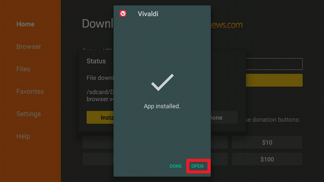 Install Vivaldi Browser on Firestick Step 17