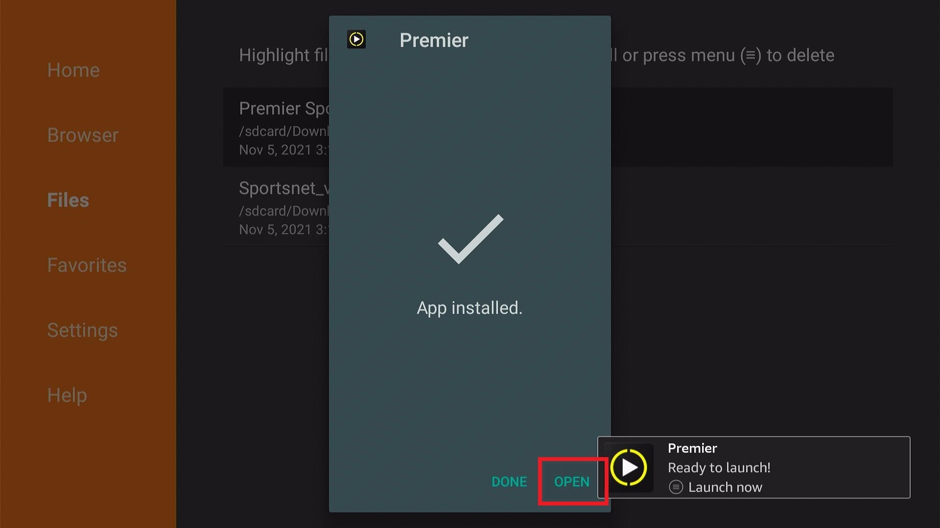 Install Premier Sports on Firestick 18