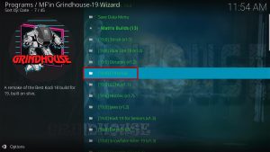 Install F19 Kodi Build