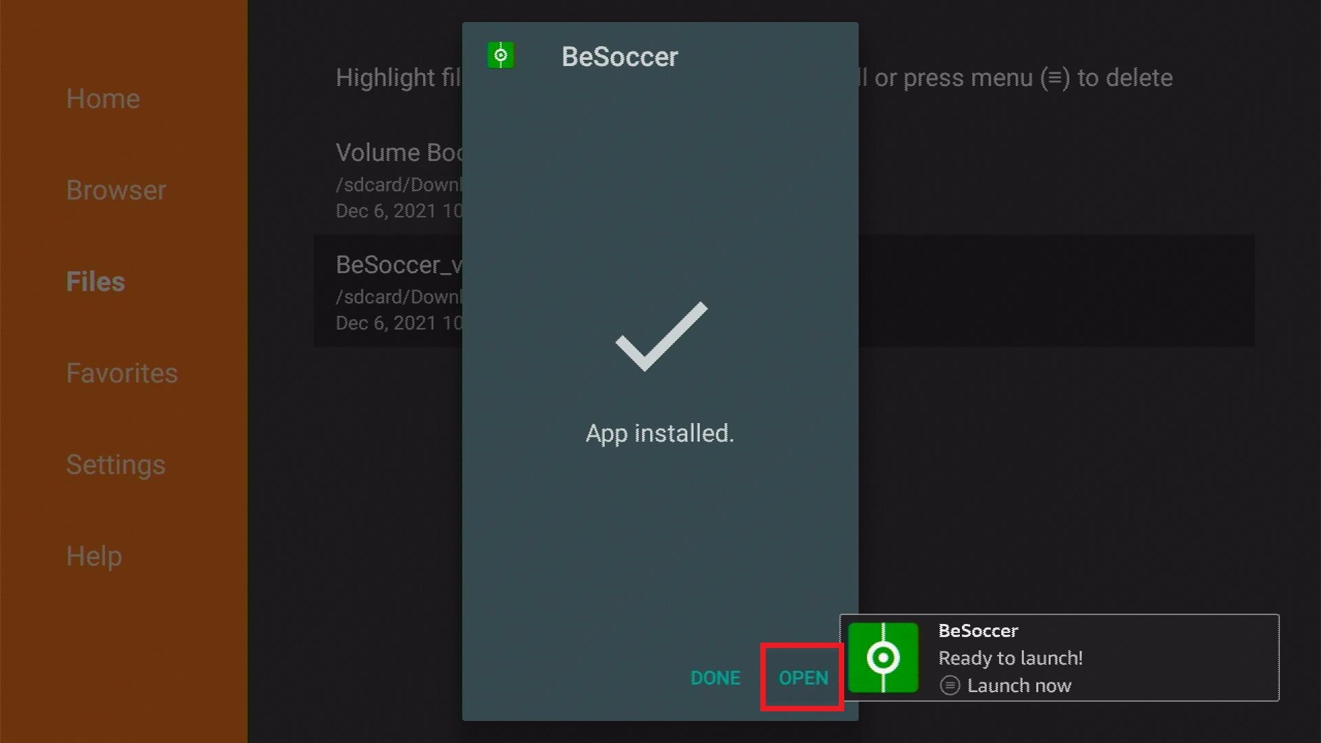 Install BeSoccer App on your Fire TV Stick step 18