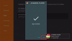 Install J3 Marvel Player App on Fire TV Stick Step 18