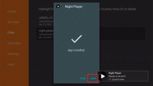 Install Night Player App on Fire TV Stick step 18