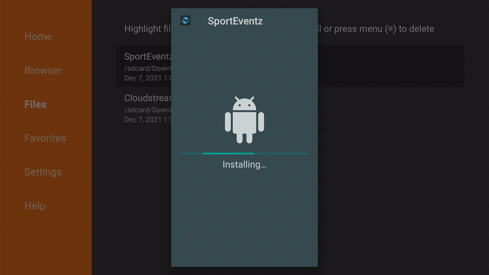 Install SportEventz App on Fire TV Stick step 17