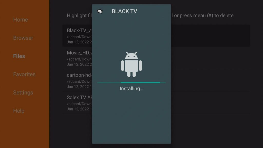 Install the Black TV App on Fire TV Stick step 17