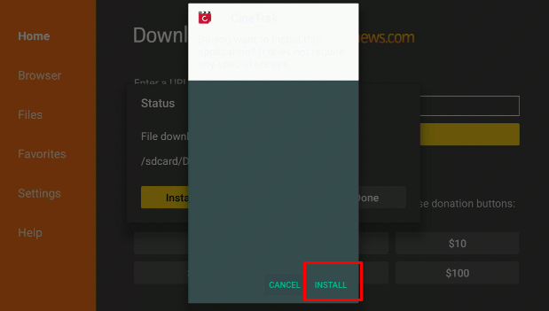 Install CineTrak App on Firestick Step 15