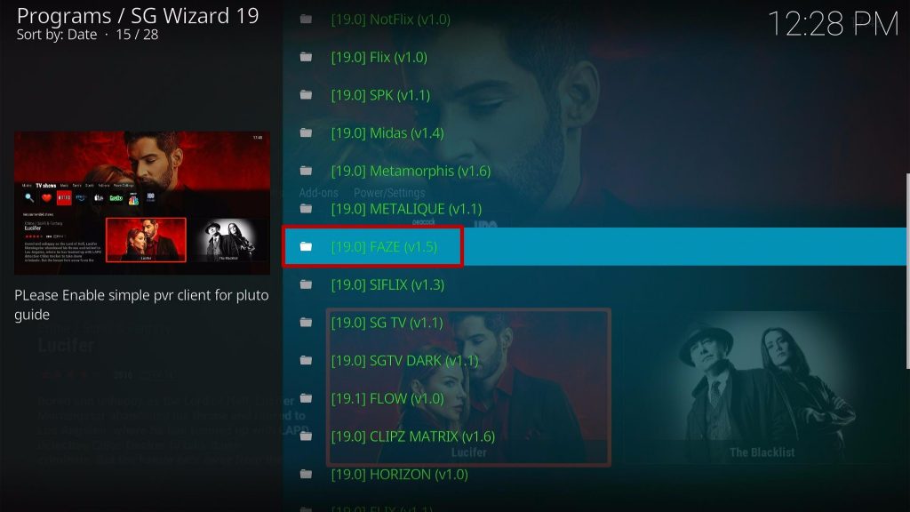 Install FAZE Kodi Build Step 27