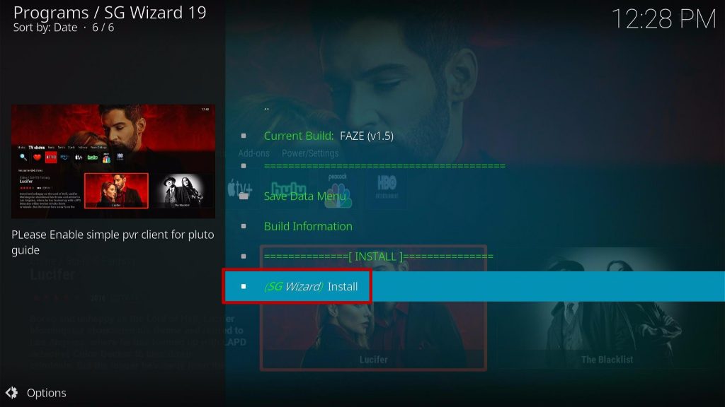 Install FAZE Kodi Build Step 28