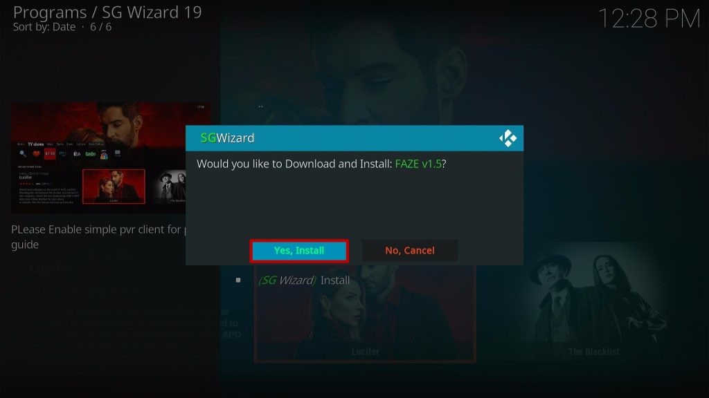 Install FAZE Kodi Build Step 29