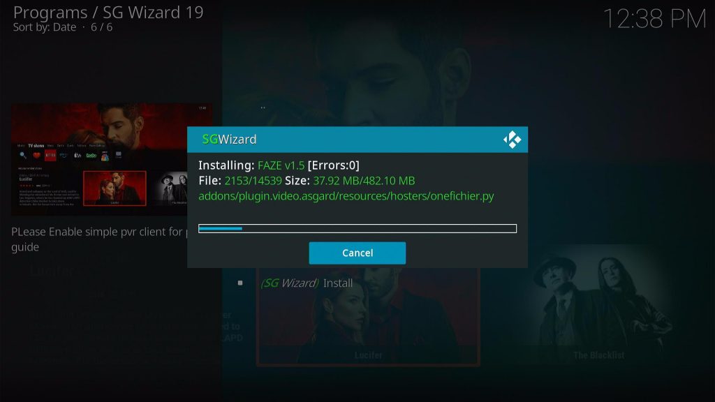 Install FAZE Kodi Build Step 32