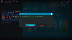 Install SG TV Dark Kodi Build step 31