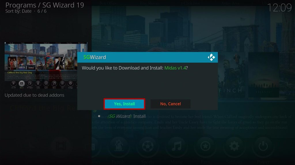 Install Midas Kodi Build Step 28