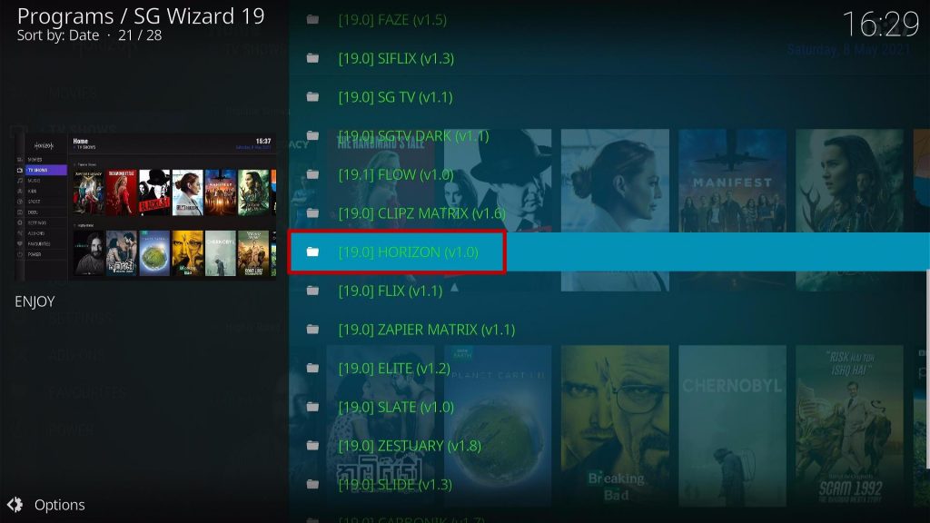 Install Horizon Kodi Build 27