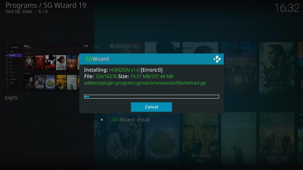 Install Horizon Kodi Build 32