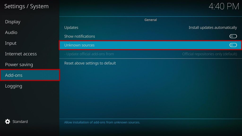 Install SG TV Dark Kodi Build step 3