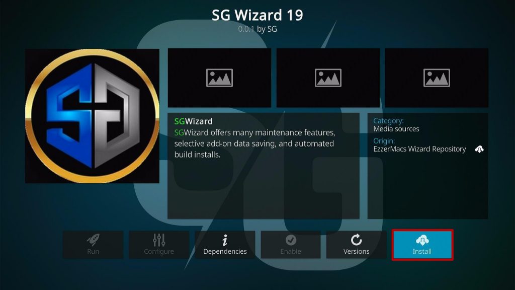 Install SG TV Dark Kodi Build step 20