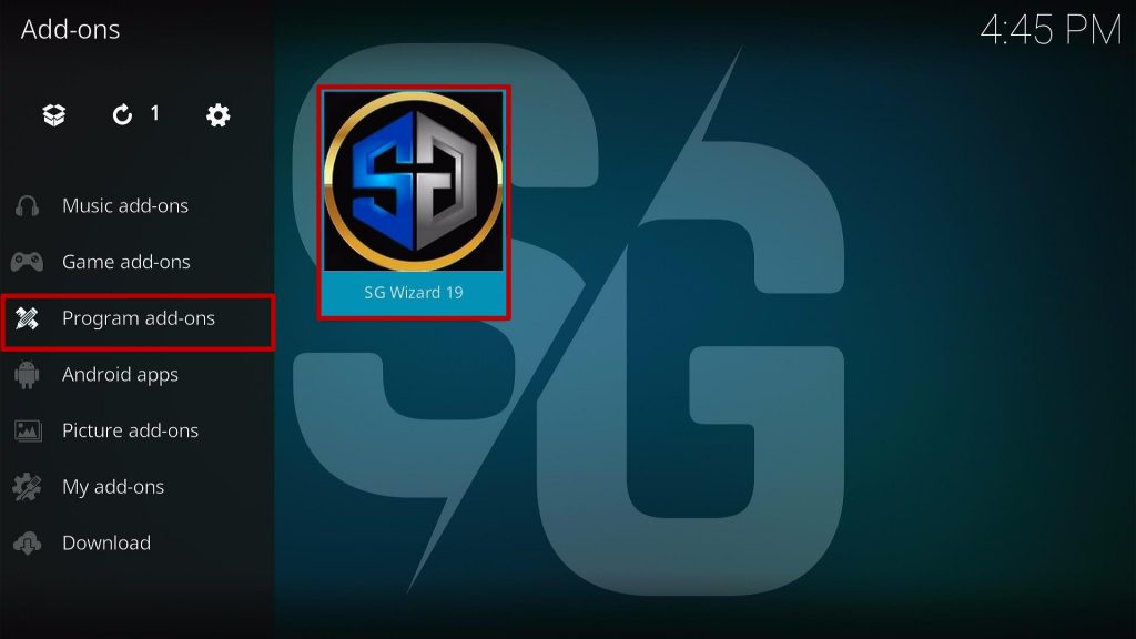 Install SG TV Dark Kodi Build step 25