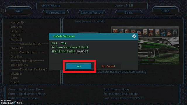 Install Lowrider Kodi Build on Firestick step 27