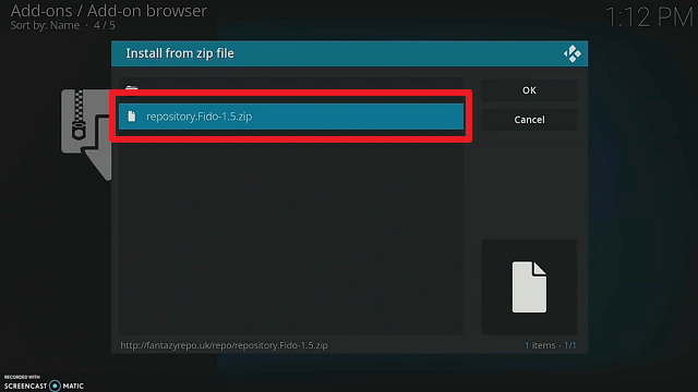 Install Fido Kodi Addon on Firestick step 15