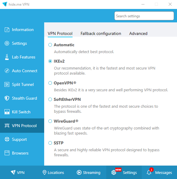 hide.me client view 2