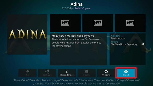 Install Adina Kodi Addon on Firestick step 24