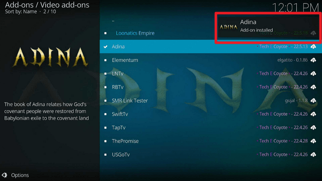 Install Adina Kodi Addon on Firestick step 26