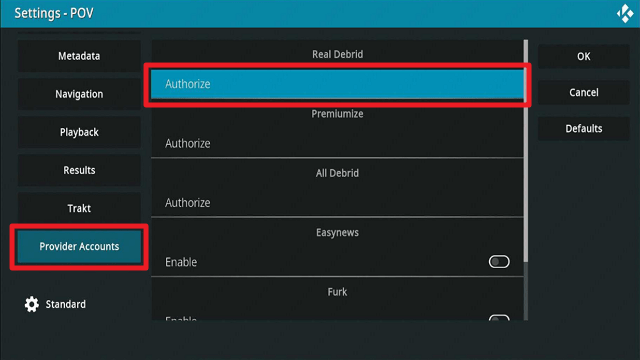 Use POV Kodi Addon With Real-Debrid STEP 3