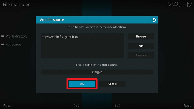 Install Kingpin Kodi Addon on Firestick step 10