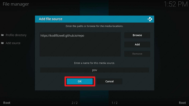 Install POV Kodi Addon on Firestick step 10