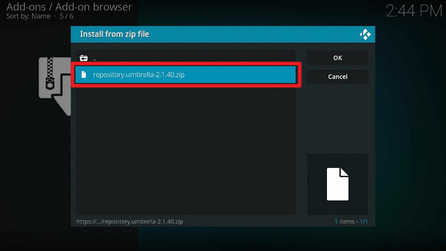 Install Umbrella Kodi Addon on Firestick step 14