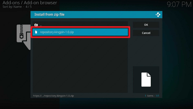 Install Kingpin Kodi Addon on Firestick step 15