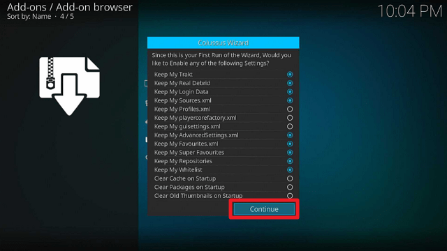 Install Colussus Kodi Build on Firestick step 17