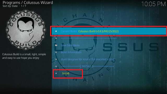 Install Colussus Kodi Build on Firestick step 19