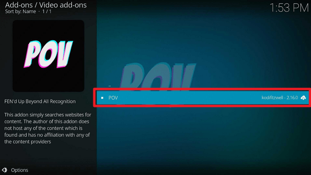 Install POV Kodi Addon on Firestick step 20