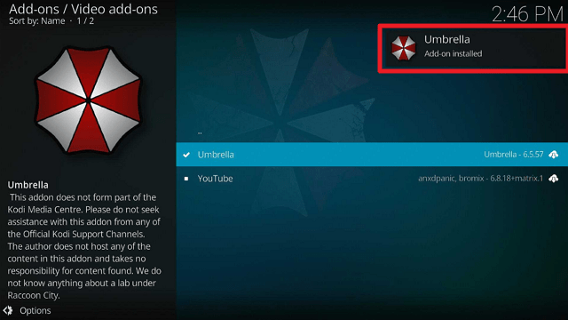 Install Umbrella Kodi Addon on Firestick step 22