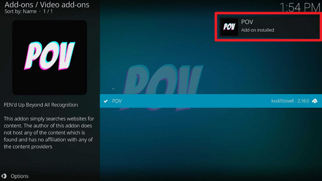 Install POV Kodi Addon on Firestick step 23